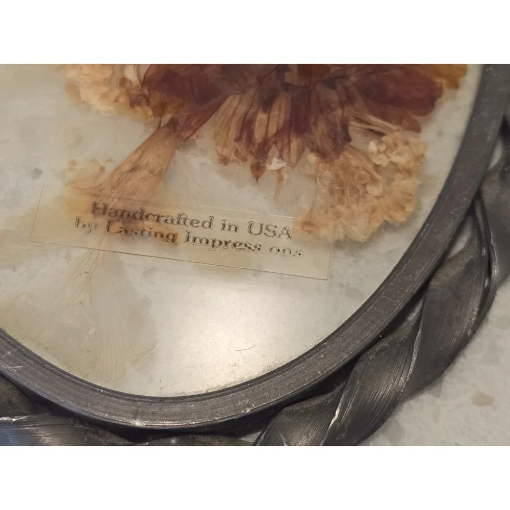 Vtg Lasting Impressions Butterfly In‎ Glass Framed Decor Handcrafted USA Pressed